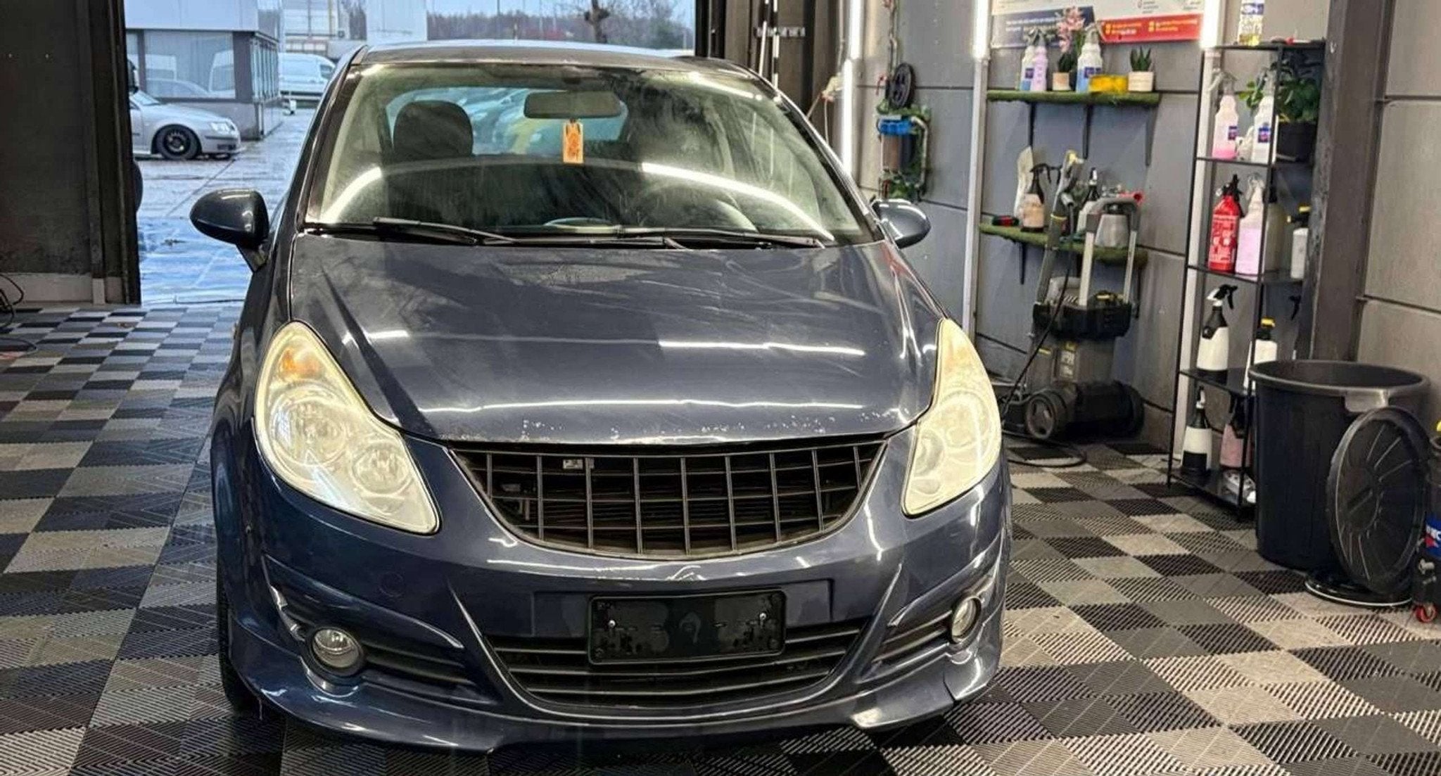 Opel Corsa 1.2i benz. | 90.303 km| bj. 2008 | Airco, Auto's, Gebruikt, 4 cilinders, Blauw, Bedrijf