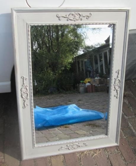Prachtige Vintage Houten Spiegel - 97x71, Ophalen of Verzenden, Rechthoekig