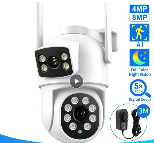 Caméra de surveillance sans fil, double objectif int/ext, TV, Hi-fi & Vidéo, Enlèvement ou Envoi, Neuf