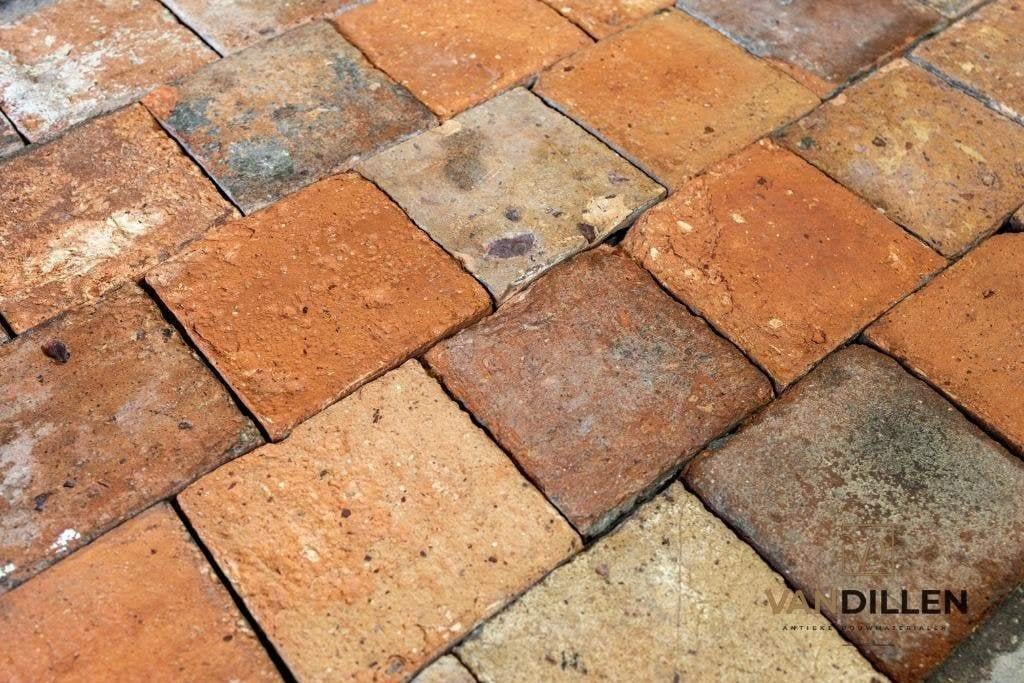 Lichte Franse plavuizen zeer mooi zalm geel 16x16 50M2, Doe-het-zelf en Bouw, Ophalen, Gebruikt, Steen of Klei, Minder dan 50 cm