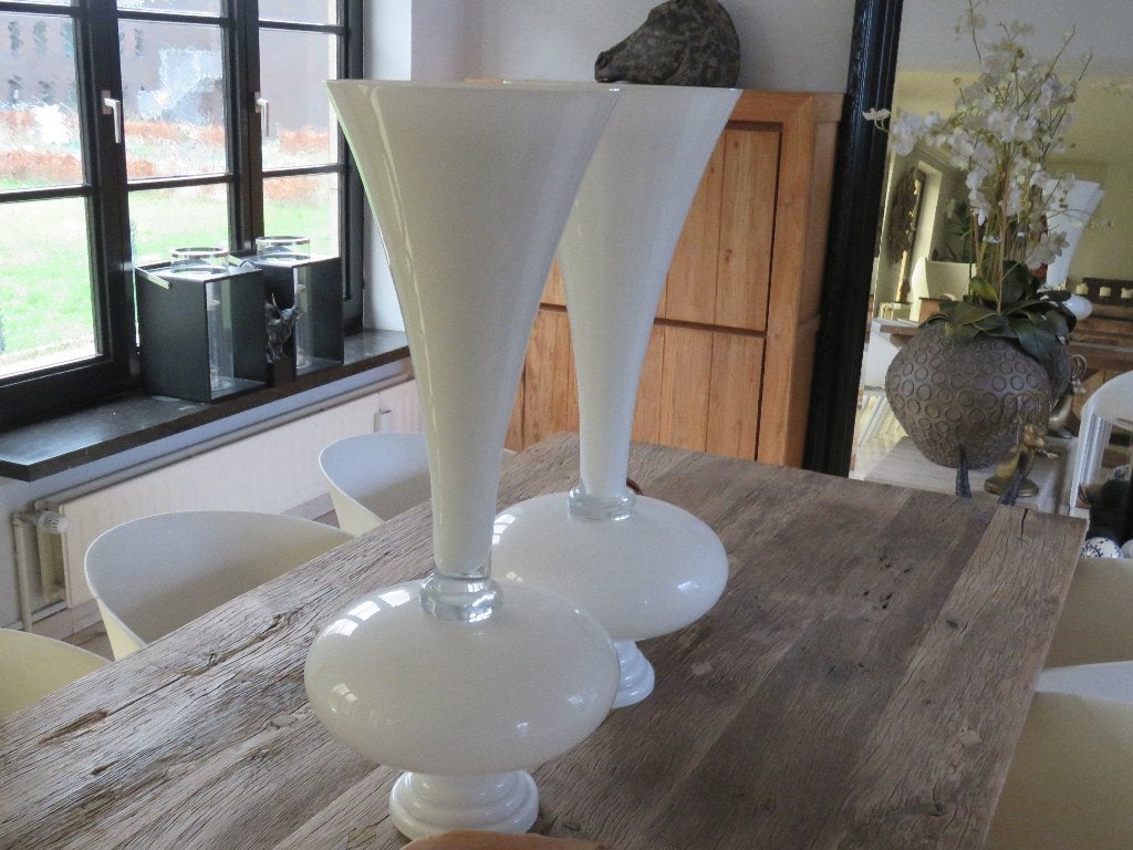 Vases en verre opalin 80 cm, lot de 2, Enlèvement
