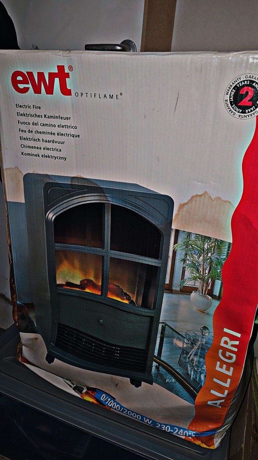 chauffage cheminée avec effet feu tres bien fait en metale, Maison & Meubles