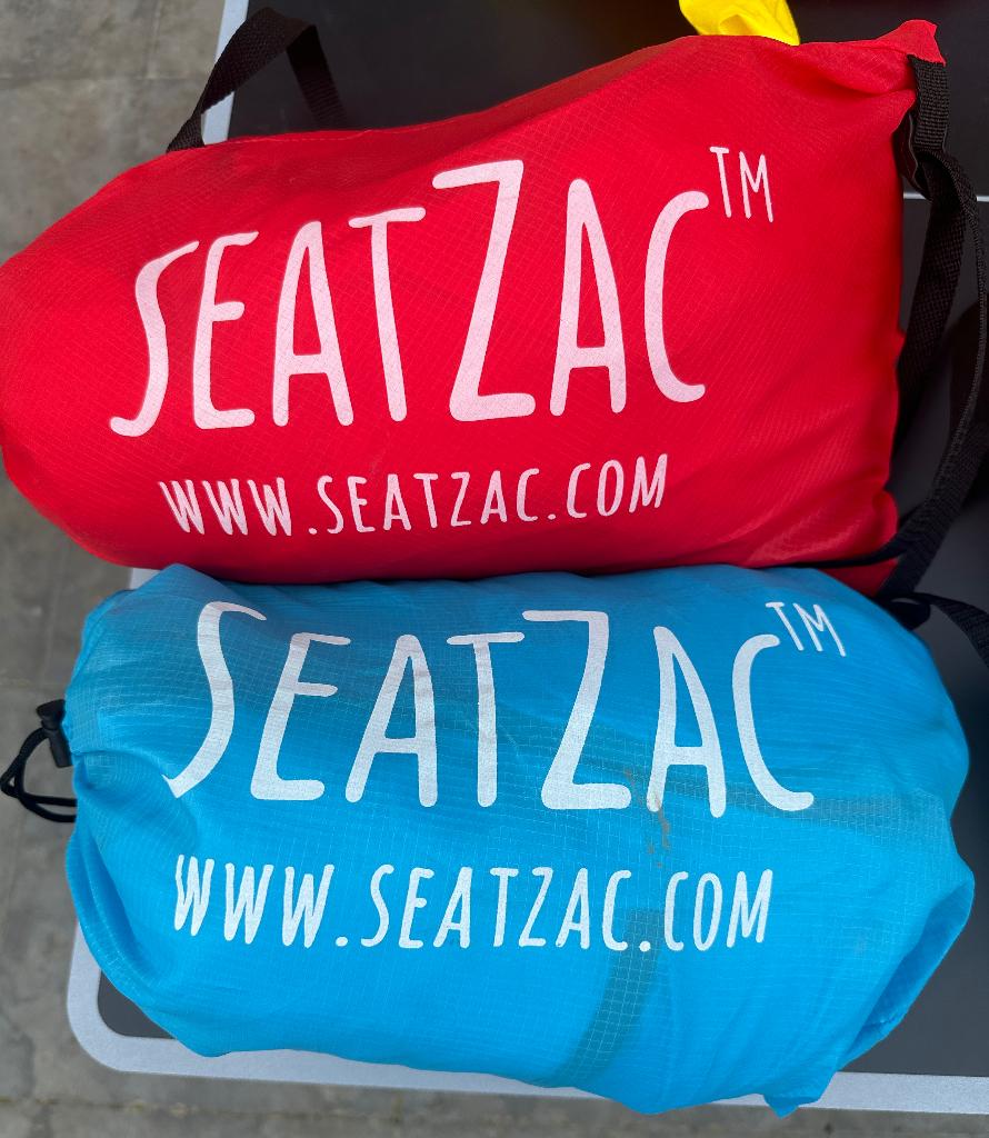 2x SeatZAC zitzakken – rood & blauw – perfecte staat, Maison & Meubles, Sièges-poires, Comme neuf, Pouf, Bleu, Enlèvement ou Envoi