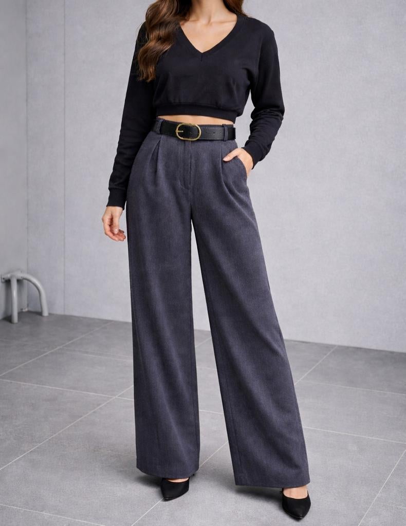 Elegante palazzo broek met hoge taille – maat 3XL, Kleding | Dames, Broeken en Pantalons, Maat 46/48 (XL) of groter, Nieuw, Ophalen of Verzenden