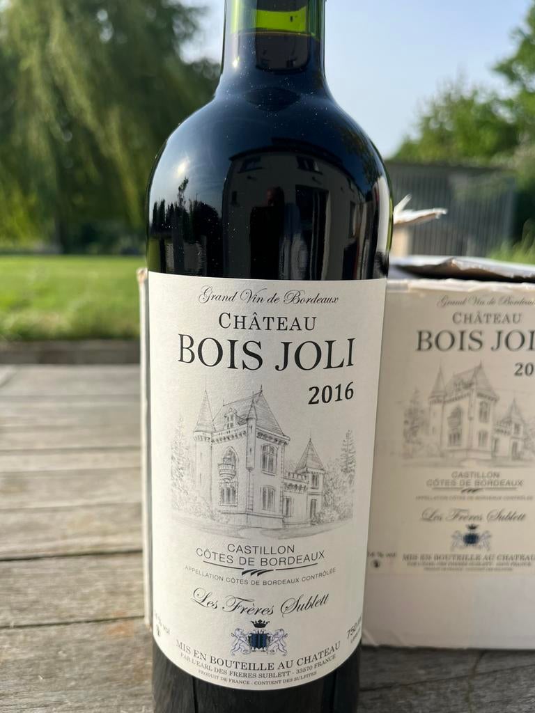 Château Bois Joli – Castillon Côtes de Bordeaux 2016, Ophalen of Verzenden, Zo goed als nieuw