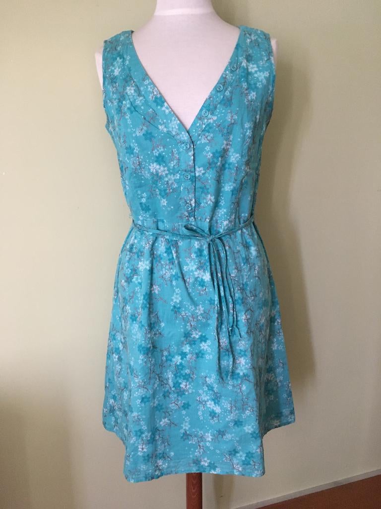 Terre Bleue - zomerjurk - turkoise - maat 42 (FR 44), Taille 42/44 (L), Enlèvement ou Envoi, Terre Bleue, Bleu