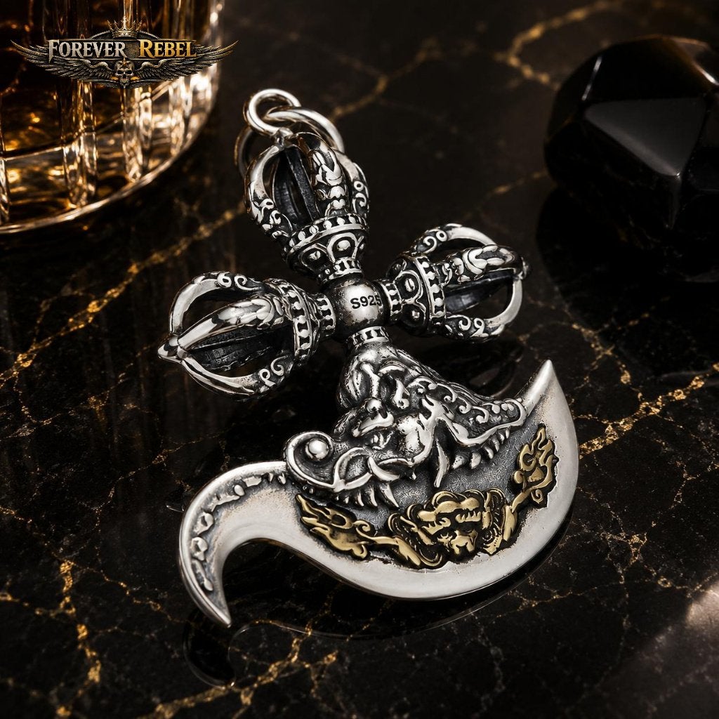 Midnight Dharma - 925 Zilver, Handtassen en Accessoires, Kettinghangers, Verzenden, Nieuw, Kruis of Symbool, Zilver