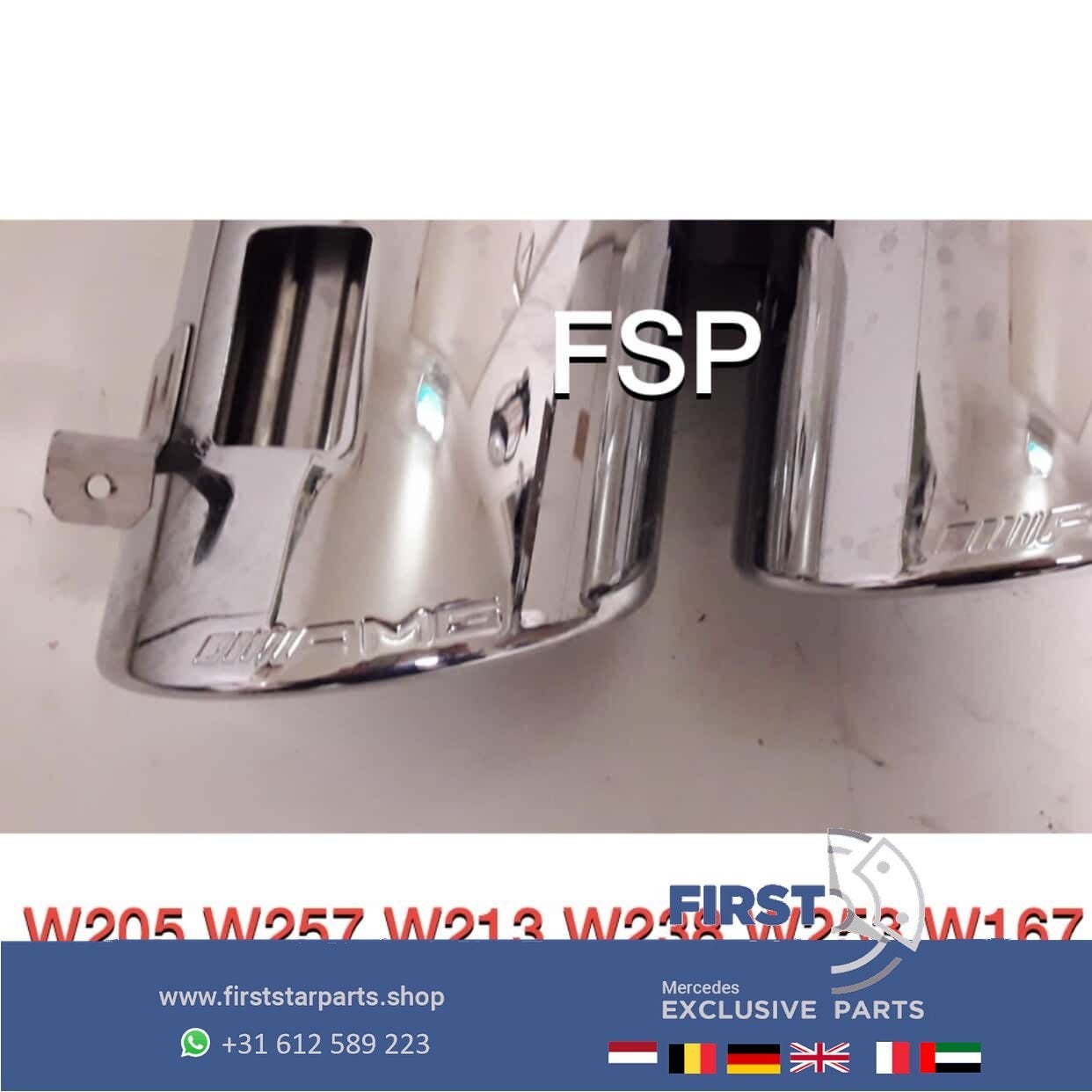 2020 FACELIFT 43 53 AMG UITLAATSIERSTUKKEN SET ORIGINEEL Mer, Utilisé, -, -, Enlèvement ou Envoi