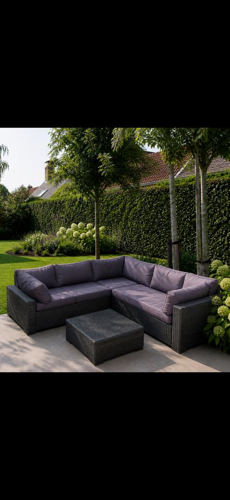 Loungeset hoekopstelling – incl. kussens, Tuin en Terras, Tuinsets en Loungesets, Ophalen, Zo goed als nieuw, Loungeset