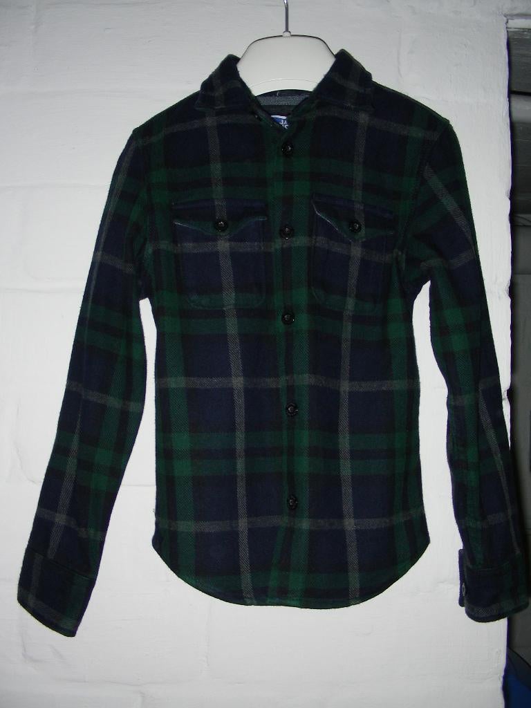 Warm geruit hemd, Jack & Jones, maat 128, 8 jaar, Overhemd of Blouse, Ophalen of Verzenden, Zo goed als nieuw, Jongen
