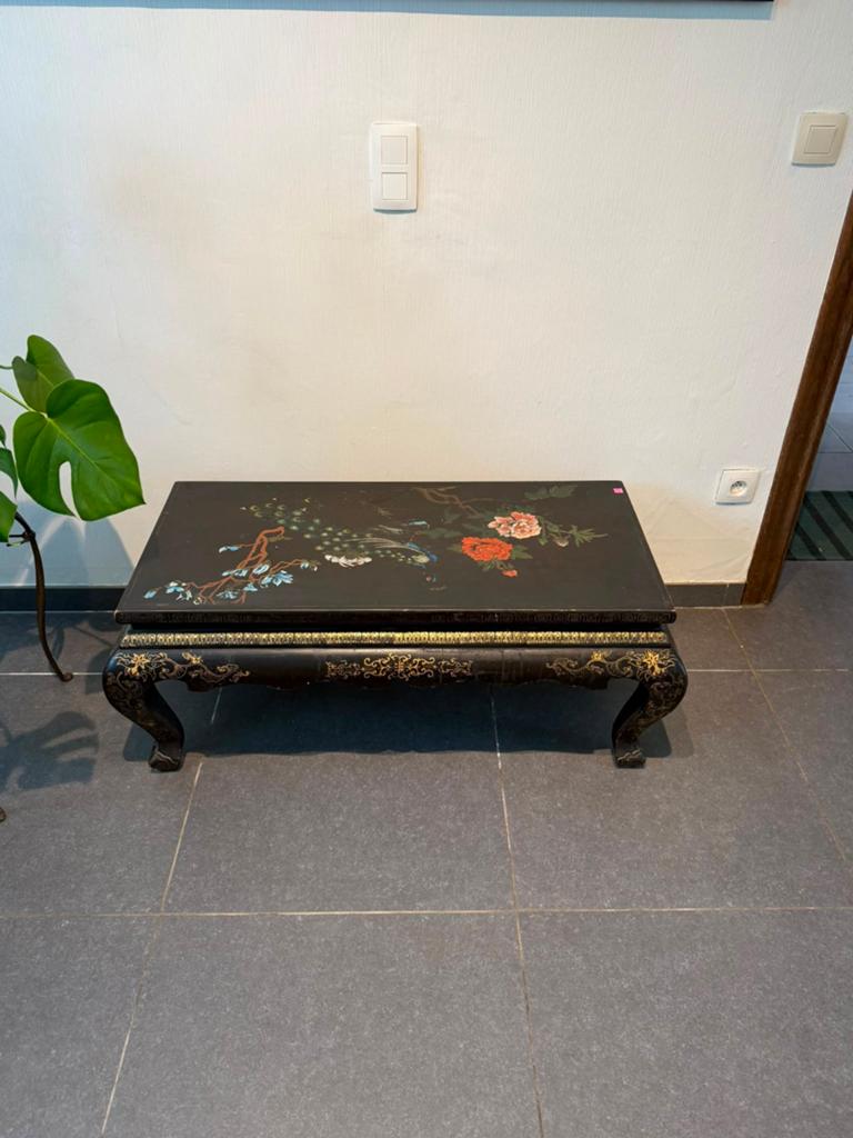 Vintage Chinese Lakkast Salontafel - Pauwmotief, Ophalen, Gebruikt, Vintage/Antiek