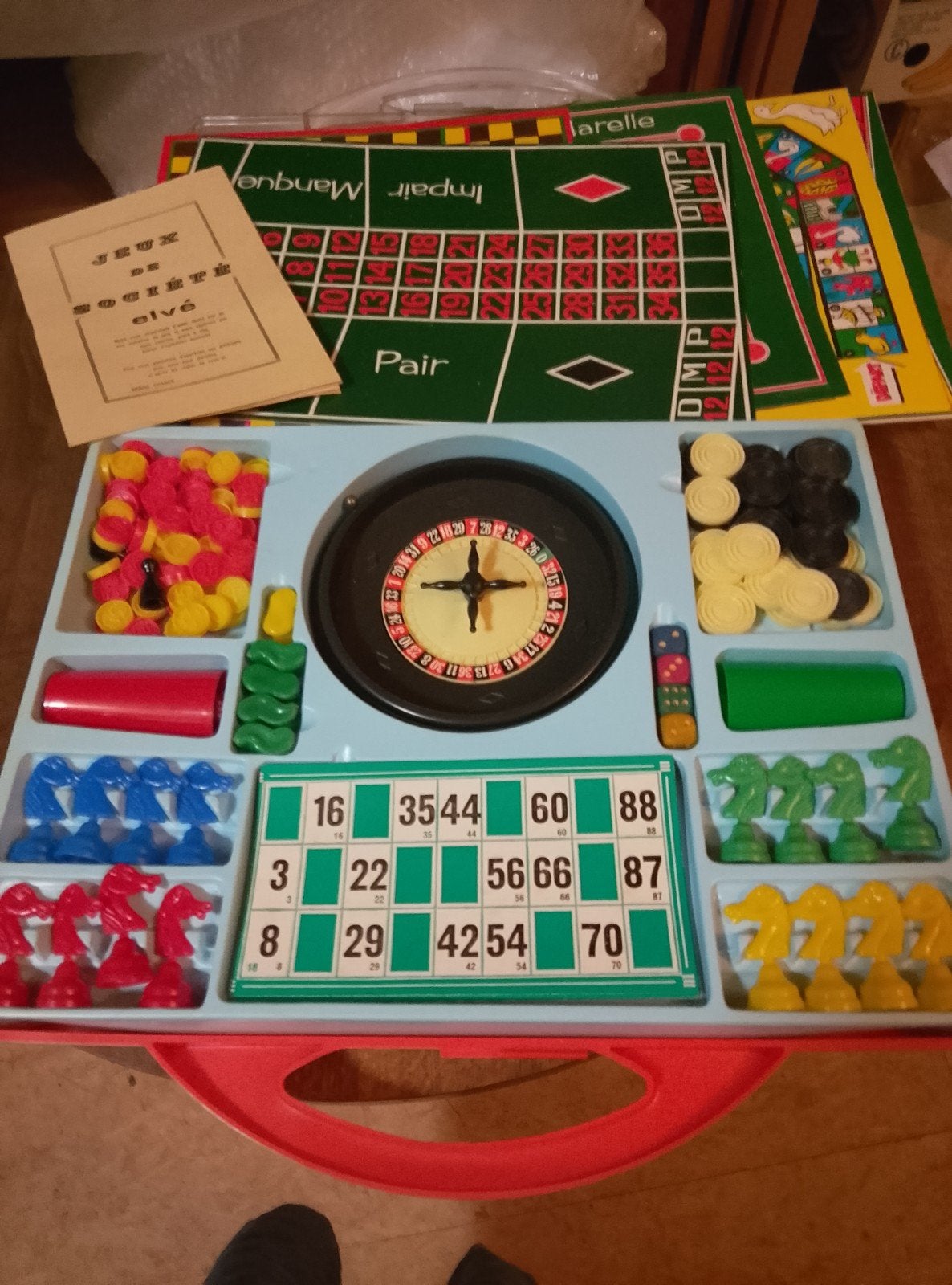 Vintage bordspellen in koffer, Hobby en Vrije tijd, Ophalen