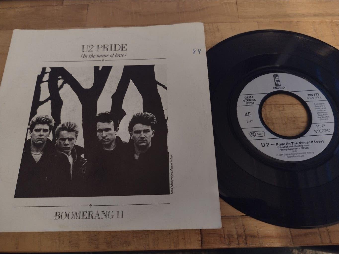 SINGLE : U2 : PRIDE (IN THE NAME OF LOVE) 1984, Enlèvement ou Envoi, 7 inch, Comme neuf, Pop