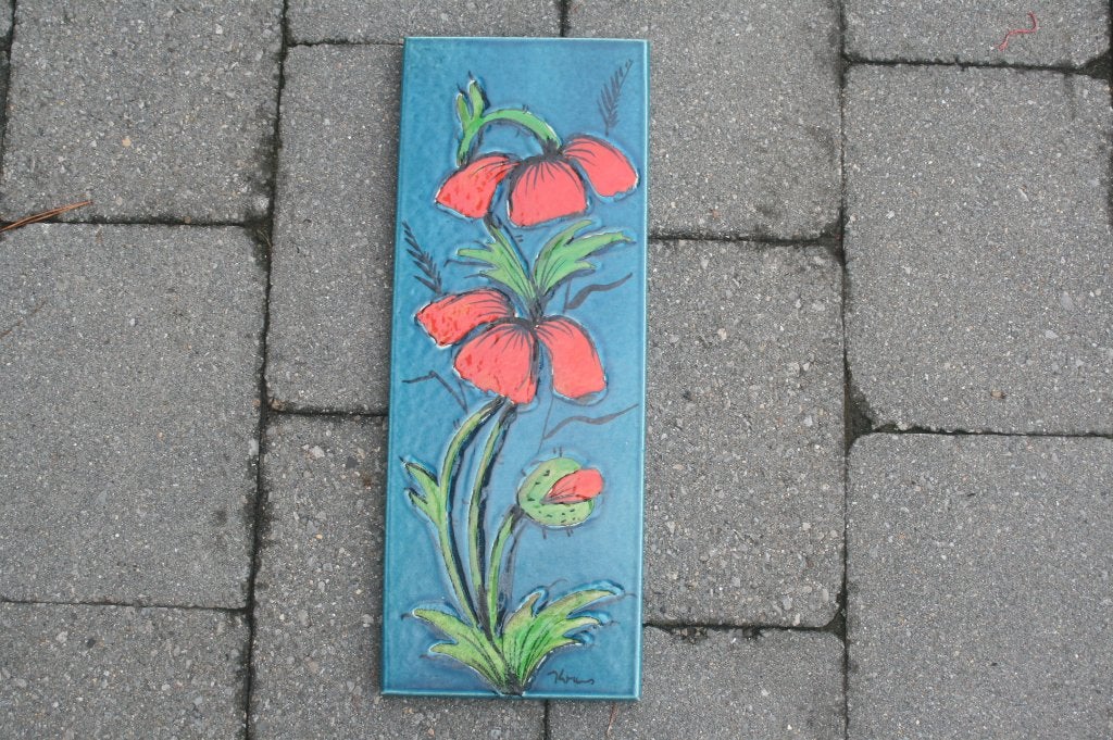 Zeldzame Thulin keramiek wandplaat (art nouveau deco), Antiek en Kunst, Ophalen of Verzenden