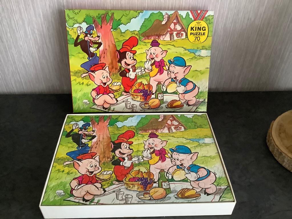 Walt Disney boze wolf puzzle (70 stuks), Ophalen of Verzenden, Meer dan 50 stukjes, Zo goed als nieuw, 4 tot 6 jaar