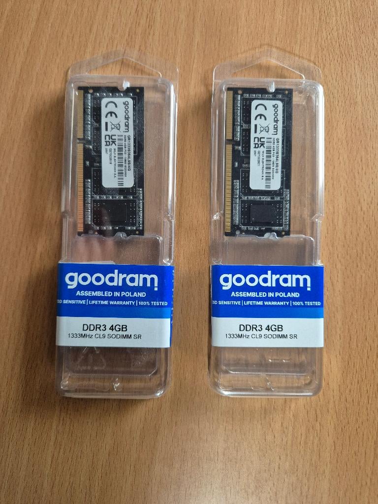 2x 4 GB 1333 MHz DDR3-laptopgeheugen, Computers en Software, RAM geheugen, DDR3, Ophalen of Verzenden, Zo goed als nieuw, Laptop