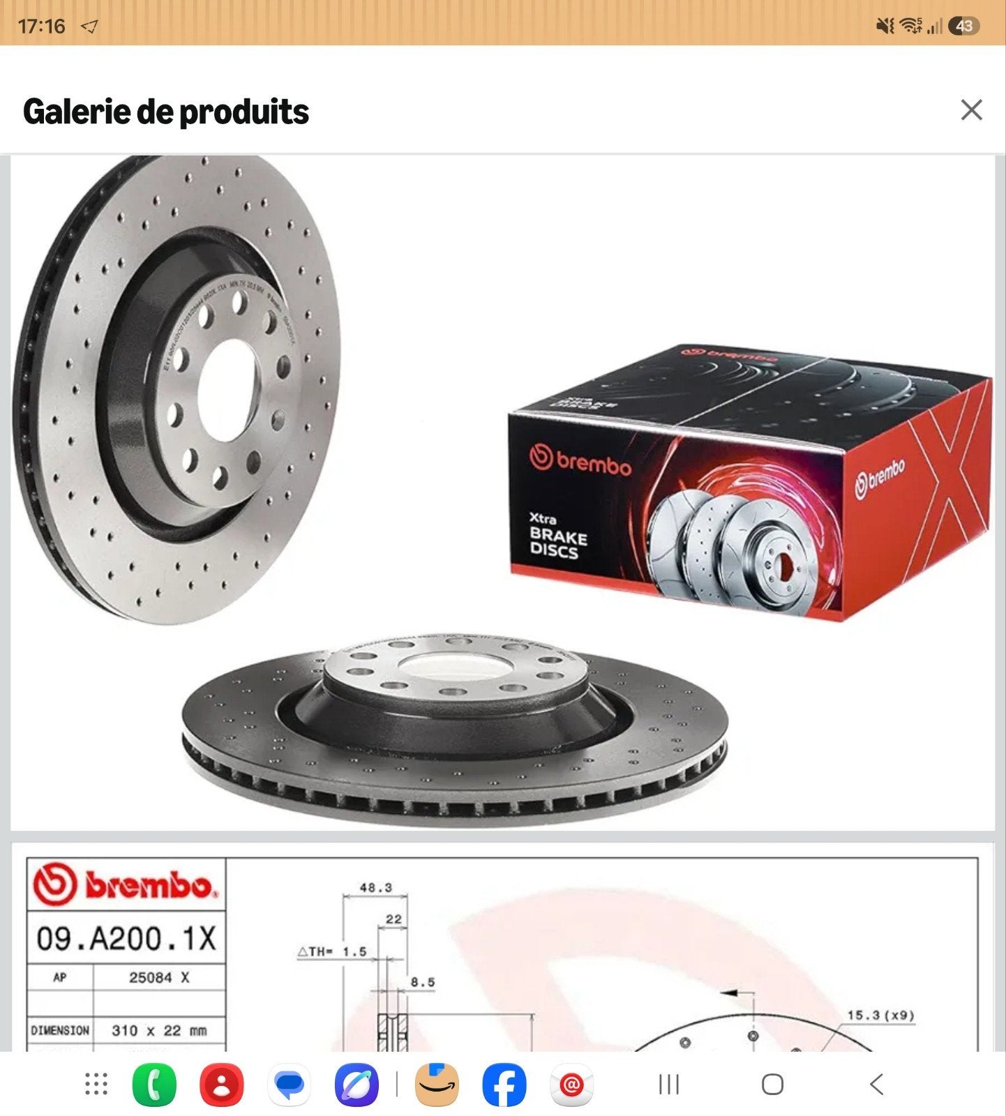 Disque et plaquette arrière Brembo xtra