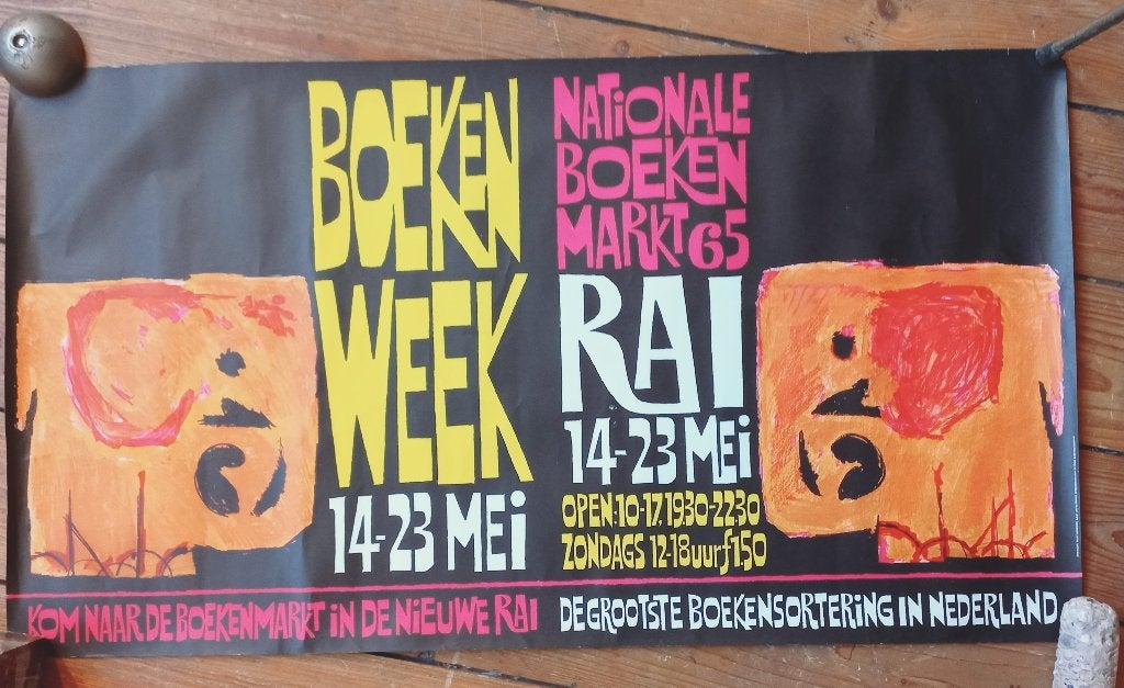 Affiche Boekenweek Rai Amsterdam 1965 Mart Kempers, Ophalen of Verzenden