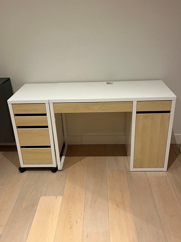 Bureau met apart ladeblok, Maison & Meubles, Bureaux, Scandinave, Enlèvement, Utilisé, IKEA