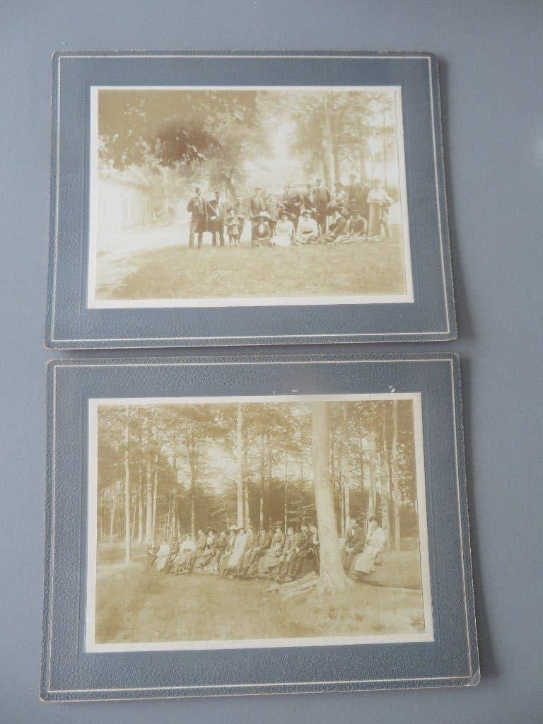 1912 grote CDV foto,s familie in bos, Verzamelen, Foto's en Prenten, Ophalen of Verzenden, Voor 1940, Natuur, Foto