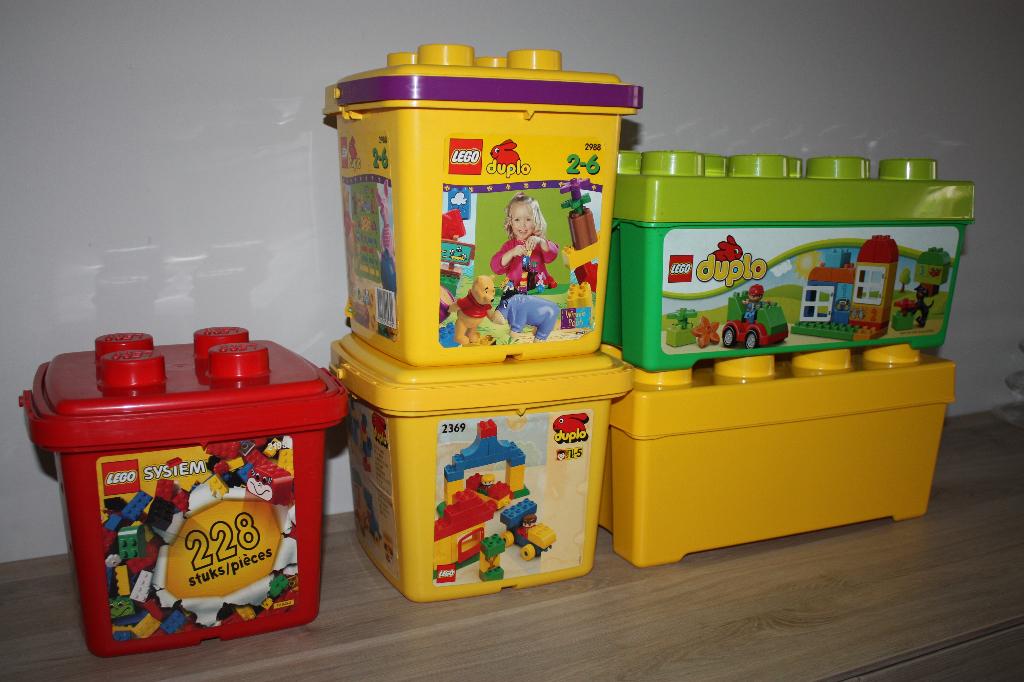 5x lege Box Lego / Duplo , nog zeer mooie staat., Overige thema's, Enlèvement, Utilisé, Duplo