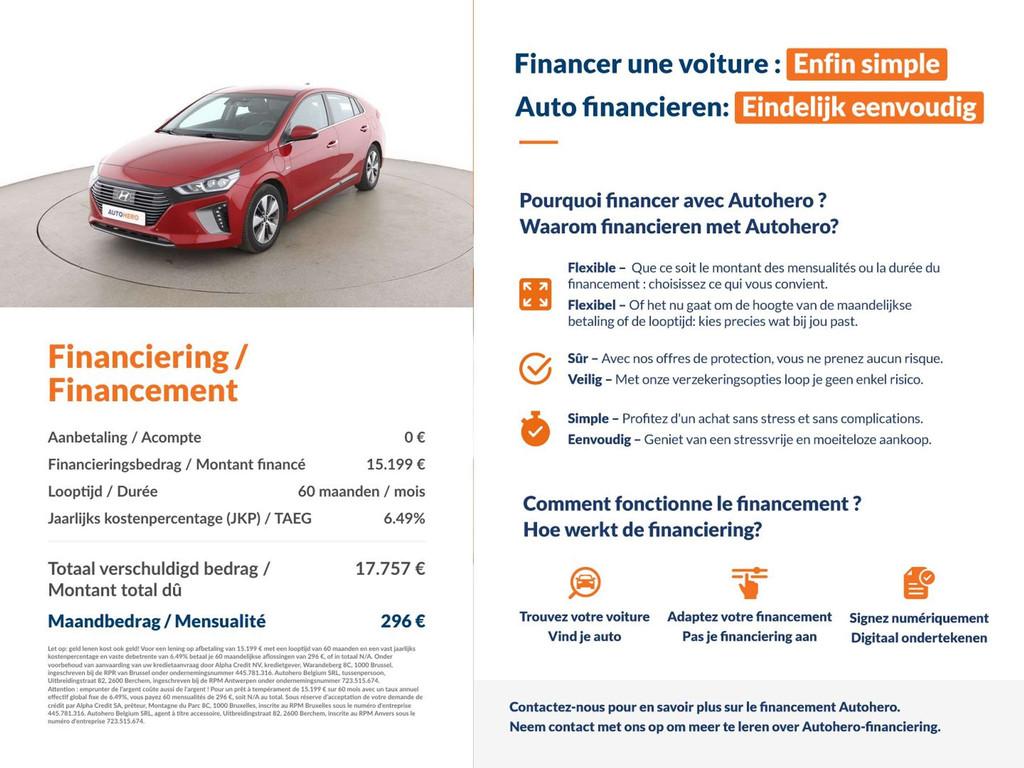 Hyundai IONIQ 1.6 Hybrid Premium (bj 2018, automaat), Auto's, Gebruikt, 1580 cc, Automatische klimaatregeling, Leder
