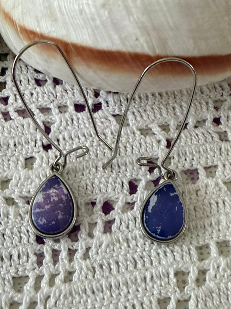 Boucles d’oreilles pendantes, imitation lapis-lazuli, Bijoux, Sacs & Beauté, Boucles d'oreilles, Enlèvement ou Envoi, Comme neuf