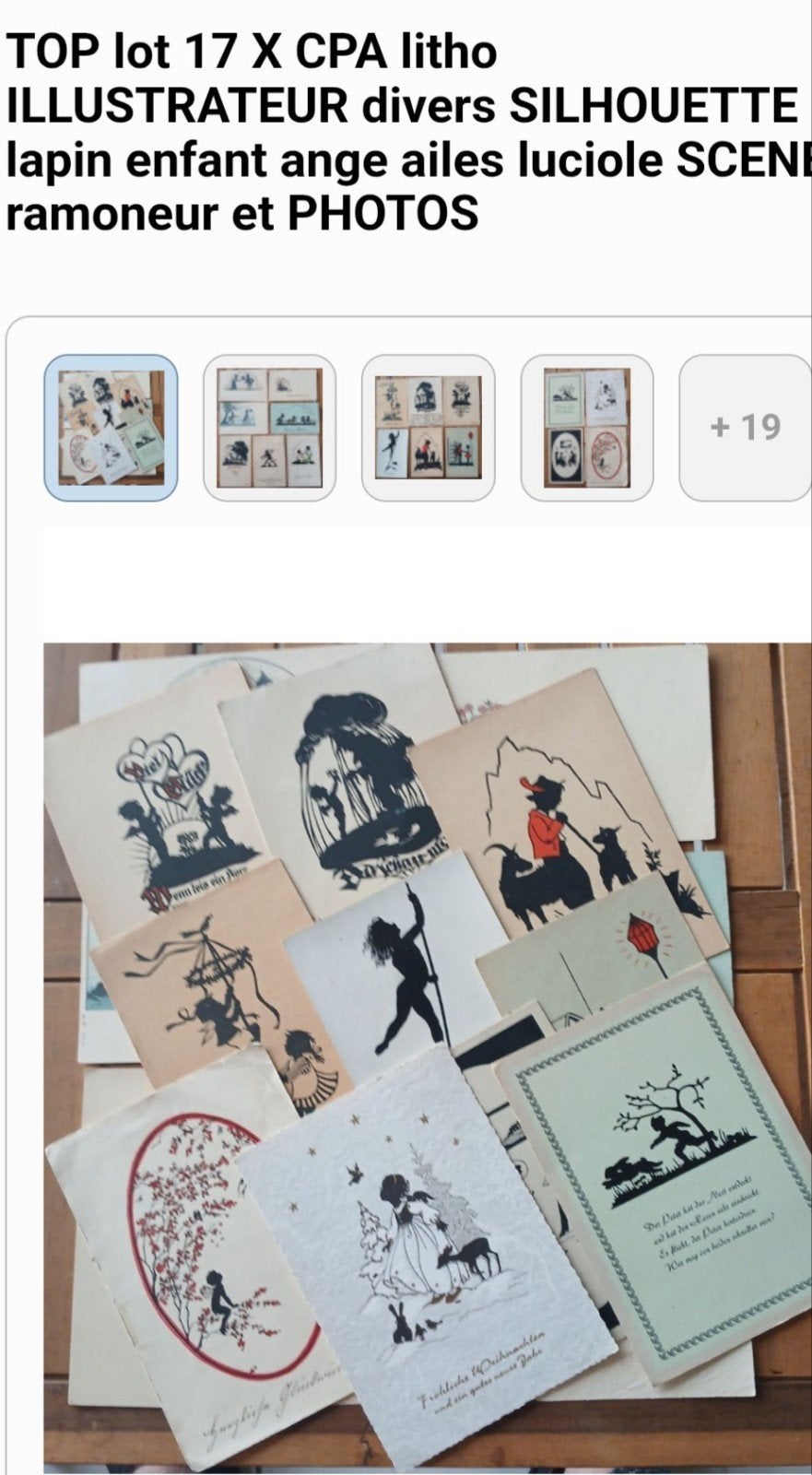 lot 17 cpa litho illustrateur silhouette ombre prix 34 euro, Enlèvement ou Envoi, Affranchie, (Jour de) Fête