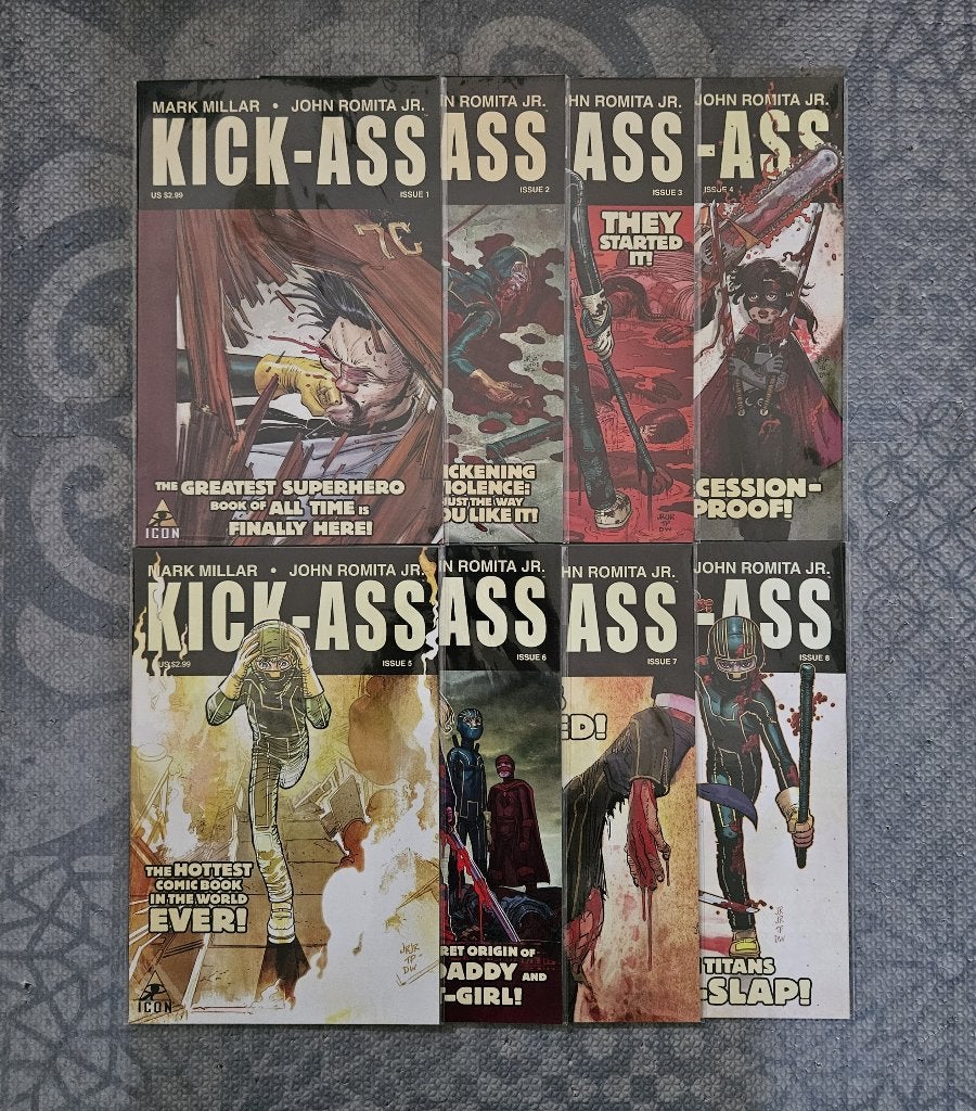Kick-Ass (vol.1) #1-8 (2008 - completed), Amerika, Complete serie of reeks, Ophalen of Verzenden, Zo goed als nieuw