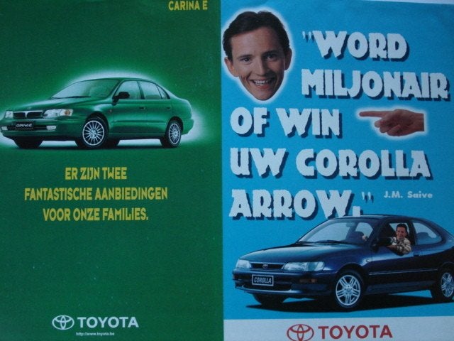 Toyota Corolla Arrow Saive/Carina Emerald Brochure LOT of 2, Boeken, Auto's | Folders en Tijdschriften, Zo goed als nieuw, Toyota
