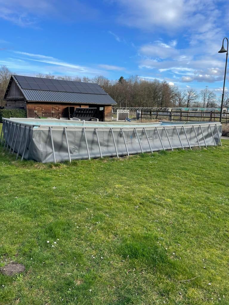 Intex zwembad van 10m x5m zoutsysteem en warmtepomp, 300 cm ou plus, Enlèvement, Utilisé, Rectangulaire