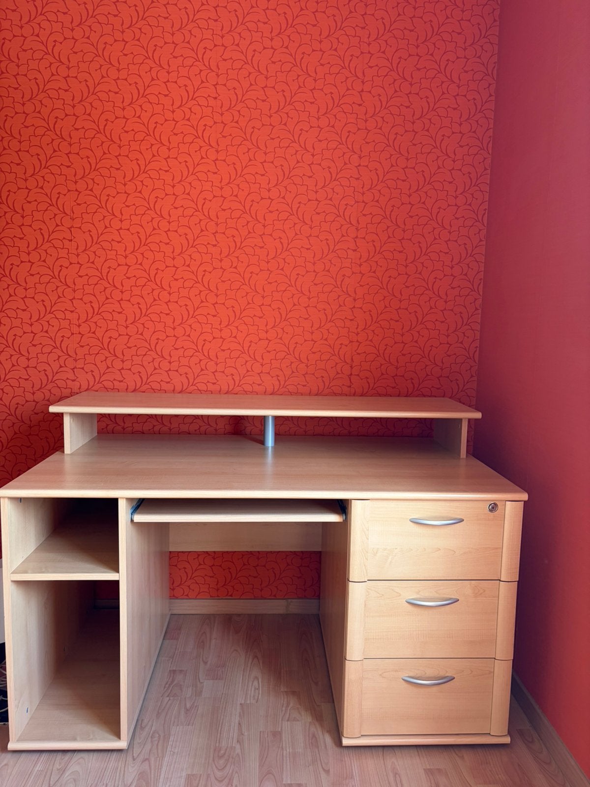 Stevig bureau met 3 laden en opzetrek – 120 x 75 cm, Maison & Meubles, Bureaux, Bureau d'écolier, 120 cm, Classique, Autres matériaux