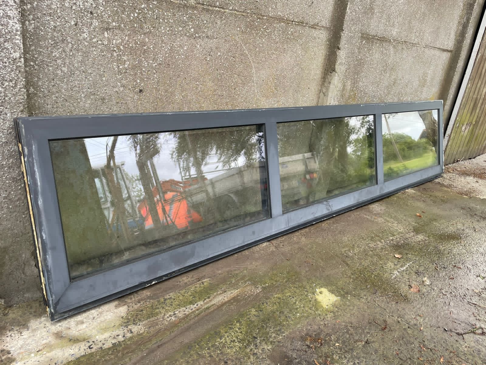 Langwerpig PVC raam antraciet – dubbelglas, Bricolage & Construction, Vitres, Châssis & Fenêtres, Comme neuf, Double vitrage, Enlèvement