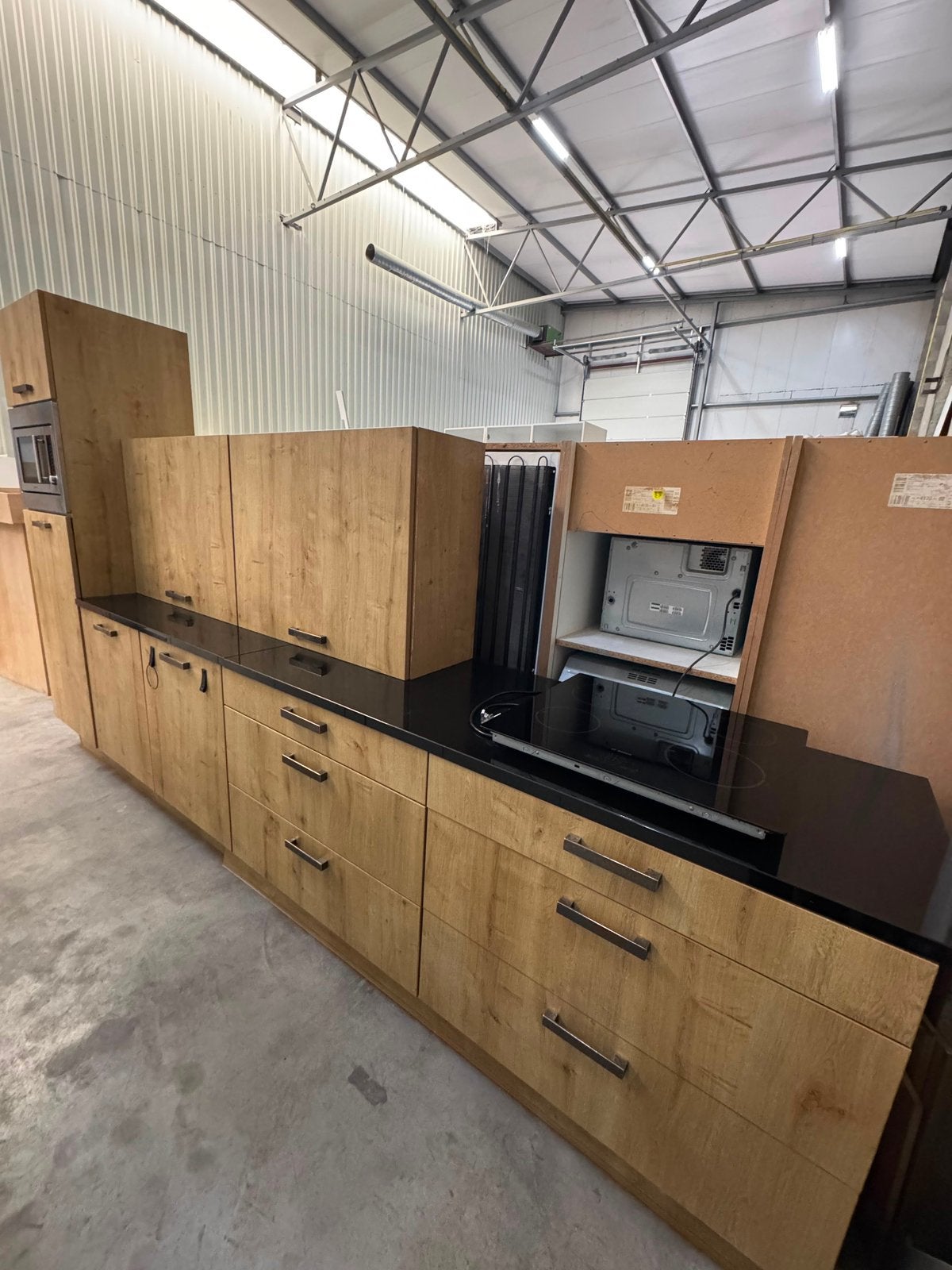 Complete Rechte Keuken Houtnerf + Apparatuur + GEDEMONTEERD, Huis en Inrichting, Keuken | Complete keukens, Ophalen of Verzenden