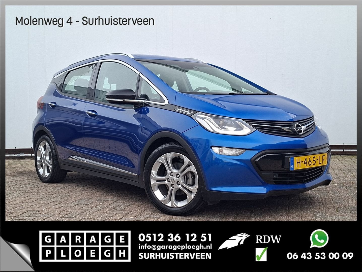 Opel Ampera-e SOH 100% Executive 60 kWh Carplay Hoge zit Cli, Auto's, Opel, Automaat, Ampera, Blauw, Parkeersensor