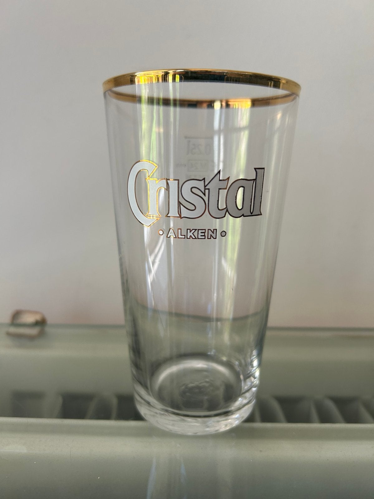 Verres à bière Cristal Alken avec bord doré 25cl, Enlèvement, Comme neuf