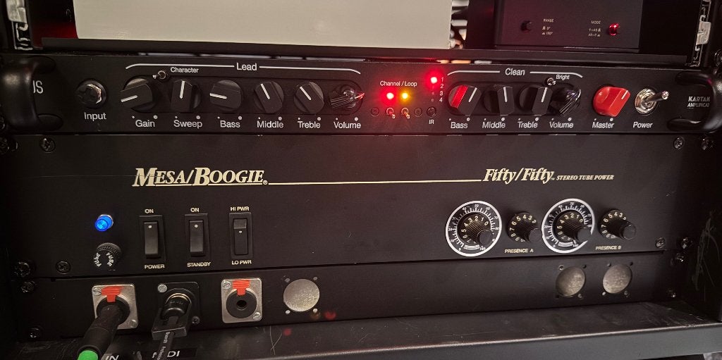 Mesa 50/50 + kartakau Colossus TE KOOP!, Enlèvement, Comme neuf, Guitare, 50 à 100 watts
