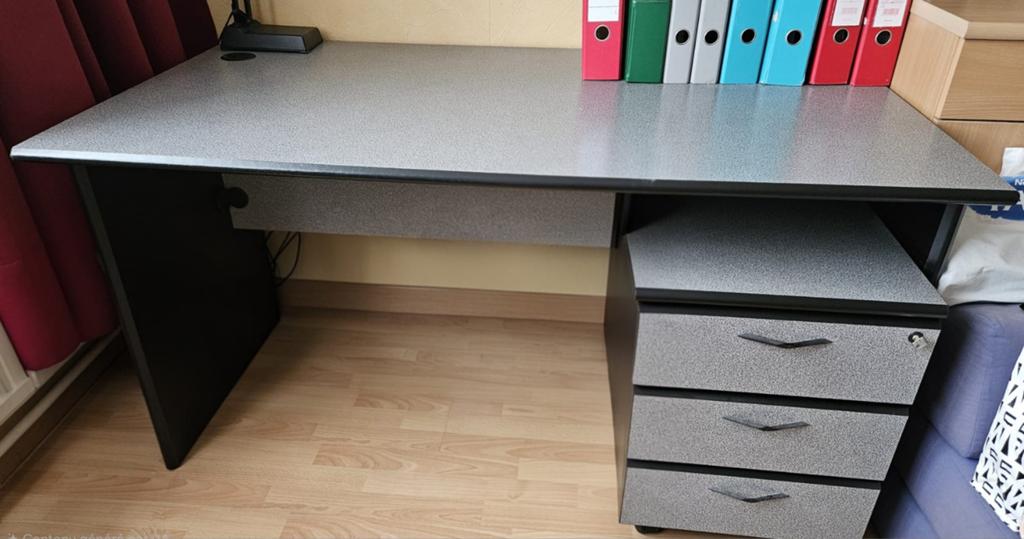 Bureau+laden met wielen grijs/zwart, Ophalen