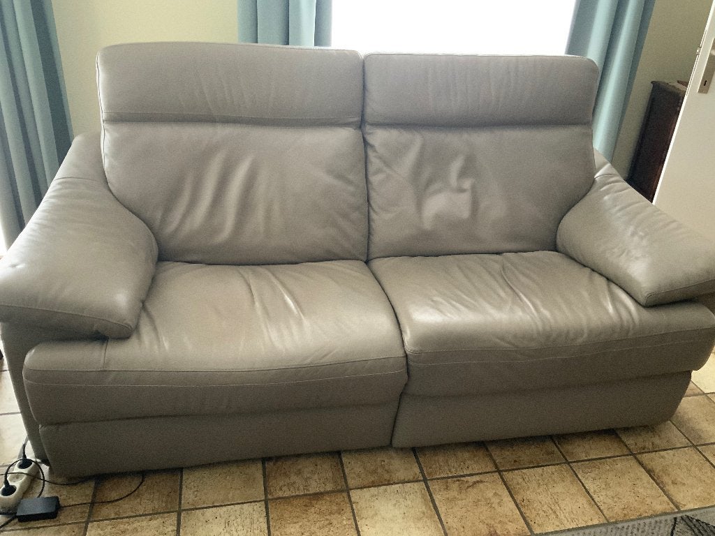 Sofa, Huis en Inrichting, Zetels | Zetels, Gebruikt, Rechte bank, Tweepersoons, 200 tot 250 cm, 100 tot 125 cm, Leer, Ophalen