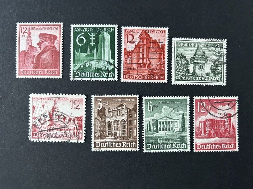 Serie postzegels Duitse rijk uitgave 1939 & 1940, Envoi, Empire allemand, Affranchi