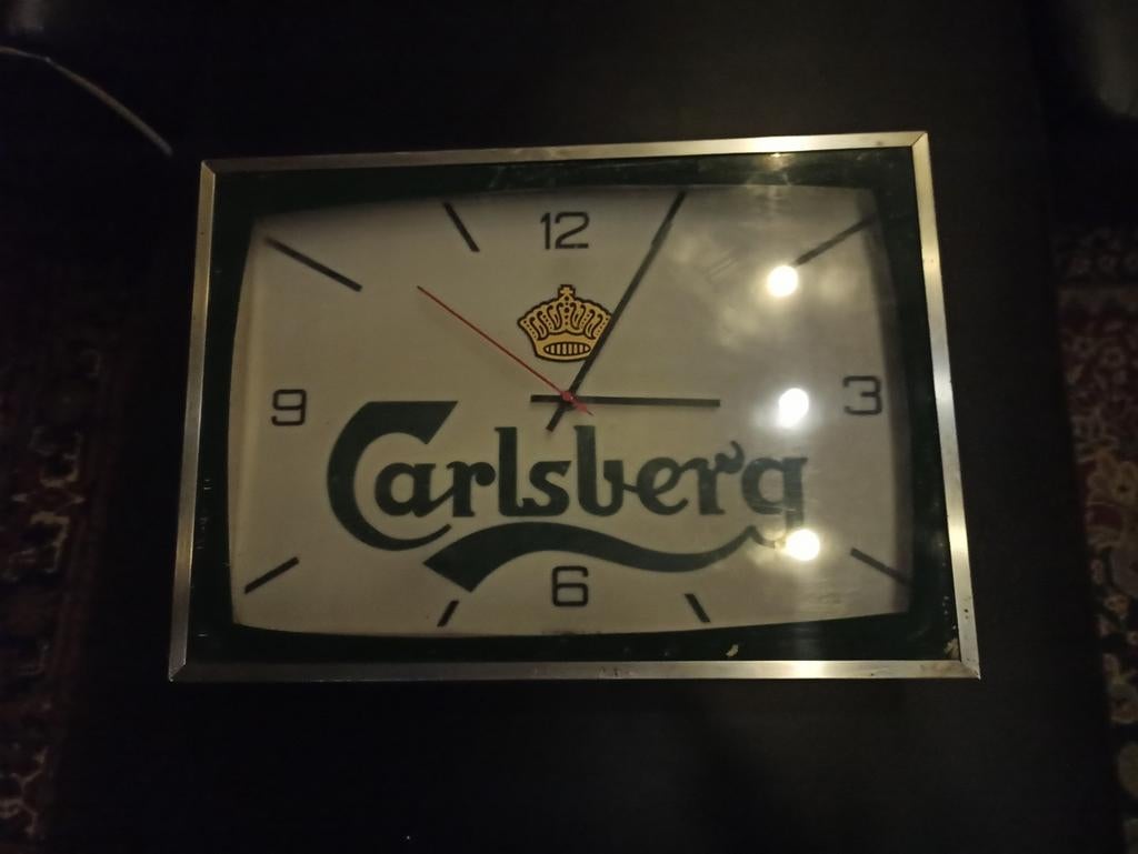 Retro café klok carlsberg, Antiek en Kunst, Ophalen