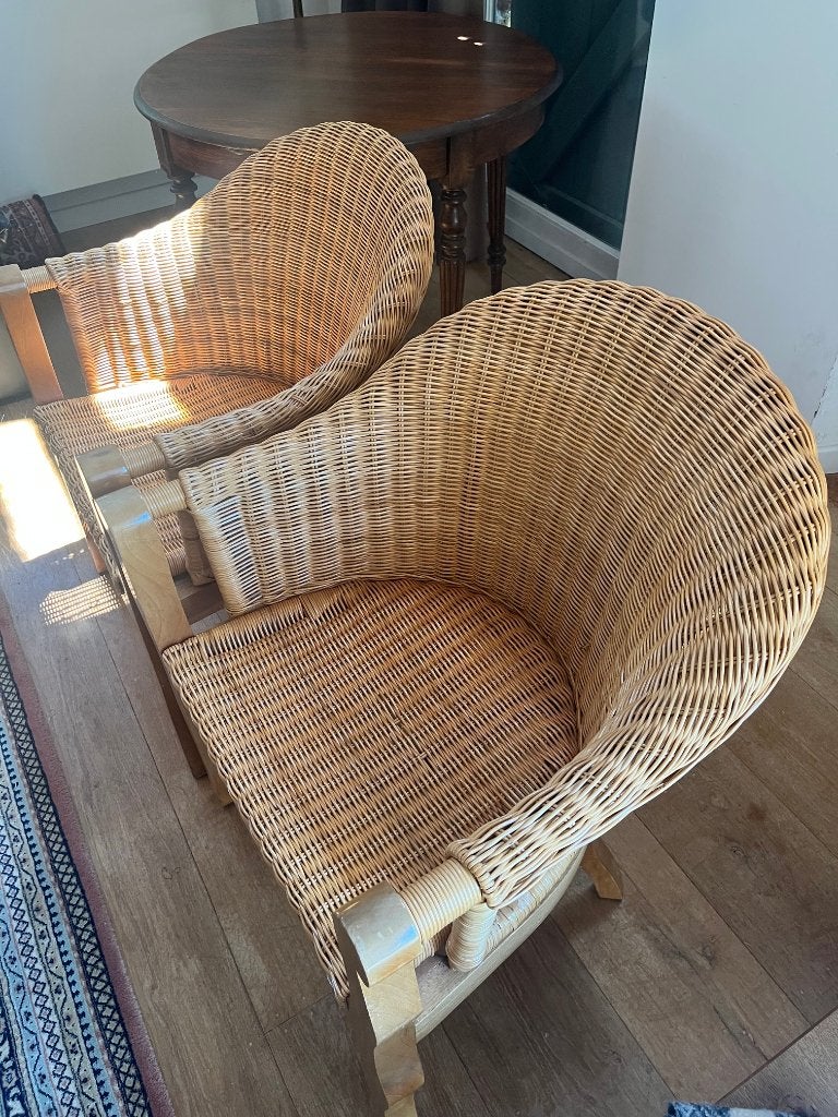 2 rieten zeteltjes 30euro, Huis en Inrichting, Ophalen, Gebruikt, Riet of Rotan