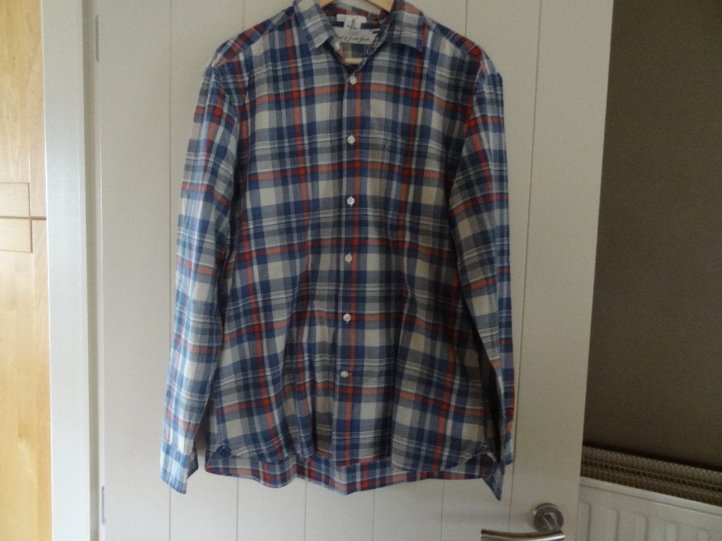 blauw geruite overhemd h&m large, Kleding | Heren, Overhemden, Ophalen of Verzenden, Zo goed als nieuw, Blauw, H&M