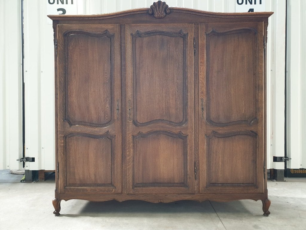 Antieke kleerkast Louis XV stijl. Levering mogelijk., Huis en Inrichting, Ophalen, Gebruikt, Eikenhout