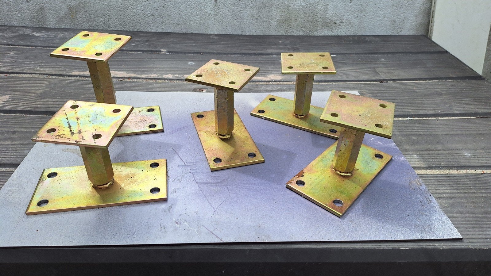 5 porte-poteaux réglables en hauteur 110 à 180 mm, Enlèvement ou Envoi