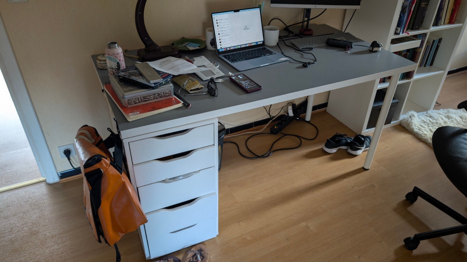 IKEA Bureau (Lagkapten / Linnmon) met Alex ladeblok – Keuze, Huis en Inrichting, Ophalen, Gebruikt, 150 cm, Spaanplaat of MDF