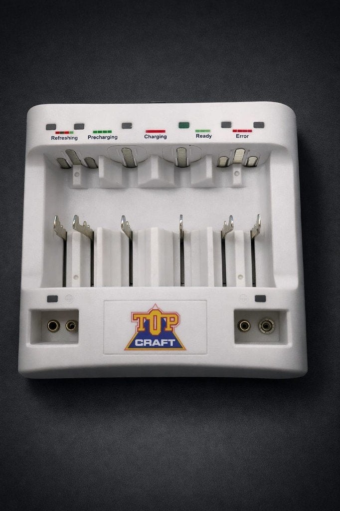 Stop Craft universele witte batterijlader., Audio, Tv en Foto, Opladers, Ophalen, Zo goed als nieuw