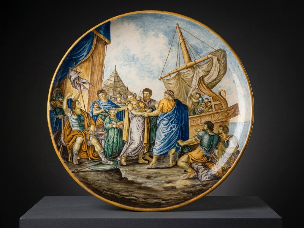 19e Eeuws Majolica ''Charger'' in perfecte staat., Antiek en Kunst, Ophalen of Verzenden