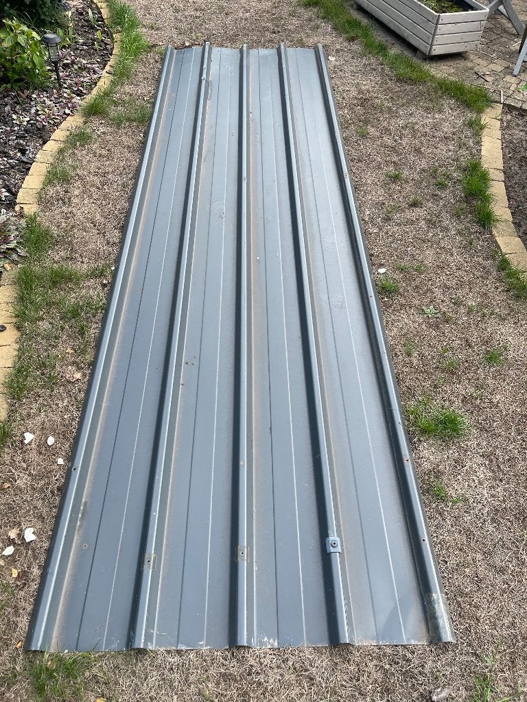 dakplaten, Gebruikt, 15 m² of meer, Metaal, Grijs