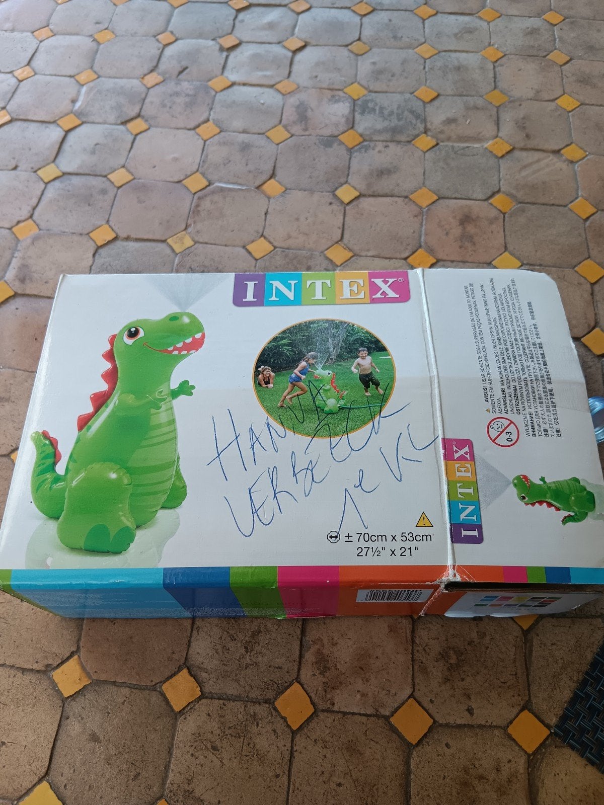 happy dino sprayen opblaasbaar, Ophalen of Verzenden